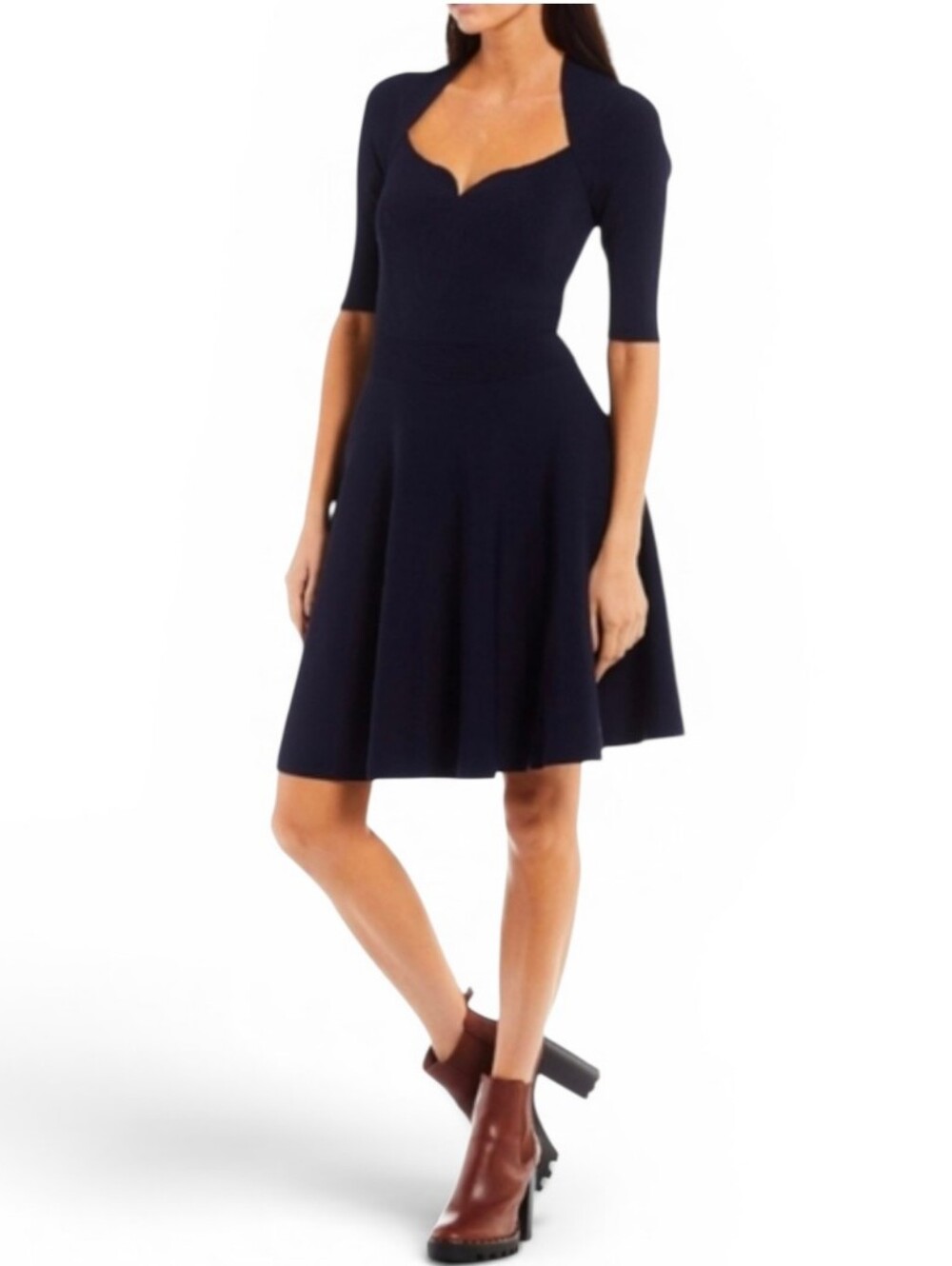 NWOT TED BAKER LONDON Navy Textured Milly Sweetheart Dress - Size 5